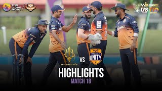 Match 18 Highlights New Jersey Tritons vs Morrisville Unity  US Masters T10 2023 [upl. by Shorter]