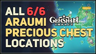 All 6 Araumi Precious Chest Locations Genshin Impact [upl. by Oeniri375]