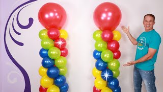 como hacer COLUMNAS DE GLOBOS  sin estructura Torre de globos y decoración con globos  Gustavo gg [upl. by Chrisoula]