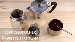 Kaffeezubereitung mit dem Espressokocher  Mokakanne [upl. by Bolt]