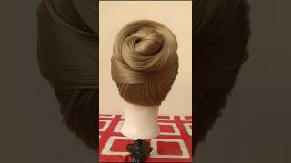 Unique bun easyhairstyles bunhairstyle trendinghairstyle shorts trending music pujaspecial [upl. by Atnoved]