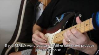 How to muffle unwanted strings  Electric guitar [upl. by Lairret]