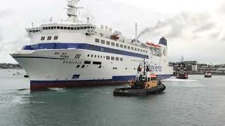 Trial docking of Brittany Ferries Barfleur at St Helier [upl. by Ahsikad]