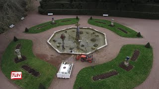 Luçon Jardin Dumaine  le bassin et ses naïades nettoyés [upl. by Lehcnom]