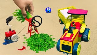 Mini diy tractor making grass chopping machine mini science project captainfarma [upl. by Masterson944]