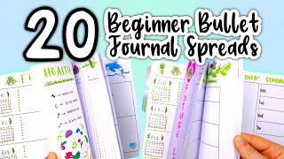 20 Beginner Bullet Journal Spreads  THE ULTIMATE BULLET JOURNAL GUIDE [upl. by Anihpesoj319]