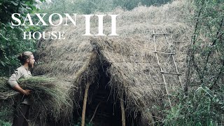 Building an AngloSaxon Pit House with Hand Tools  Part III  Medieval Primitive Bushcraft Shelter [upl. by Lorn]