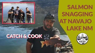 SALMON SNAGGING AT NAVAJO LAKE  CATCH amp COOK  New Mexico fishing 2021 [upl. by Oznohpla553]