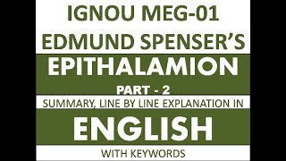 Edmund Spensers Epithalamion Part 23 Line by Line Explanation with Recitation amp Keywords in ENG [upl. by Feune]