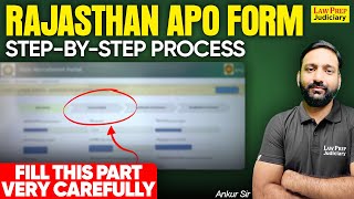 Rajasthan APO 2024 How to Fill Rajasthan APO 2024 Application Form  Step By Step Process [upl. by Anetta290]