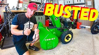 HOW TO REPLACE AUGER amp DRIVE BELTS ON A SNOWBLOWER FOR BEGINNERS [upl. by Satterlee97]