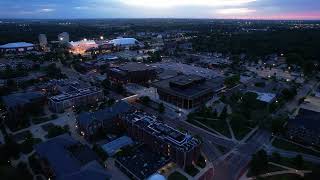 Illinois State University Aerial drone footage at dusk [upl. by Guildroy]