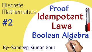 Idempotent Laws in Boolean Algebra  Proof  Discrete Mathematics in Hindi [upl. by Dareen862]