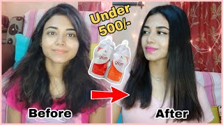 Hair RebondingStraighteningSmoothening at Home under 500  Step by step tutorial [upl. by Reseda102]