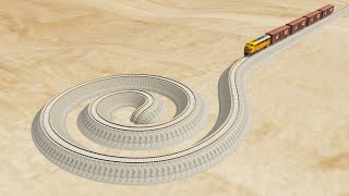 Big Mistakes on Rail Tracks Impossible Deadlock Rail Tracks Vs Trains   BeamNGDrive [upl. by Farver]