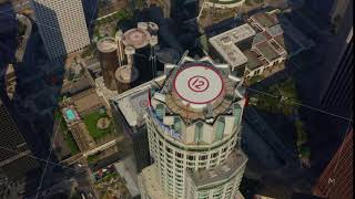 AERIAL Close up of US Bank TowerSkyscraper in Los Angeles California Daylight [upl. by Suckram767]