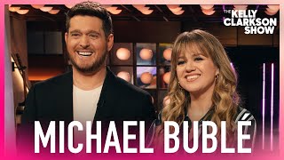 Kelly Clarkson Accidentally Calls Michael Bublé My Bublé In Hilarious Introduction [upl. by Kacey]