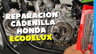 Mira cómo es de fácil reemplazar la cadenilla de distribución de tu moto honda eco 1ra parte [upl. by Drahsar]