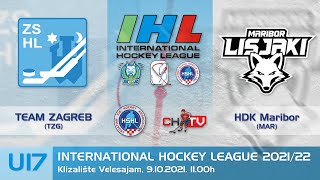 IHL U17 202122  Team Zagreb vs HDK Maribor [upl. by Novyert]