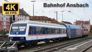 UrlaubsExpress Leonhard Weiss viel Intercity und Güterverkehr  Trainspotting am Bahnhof Ansbach [upl. by Odnama]