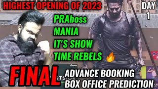 SALAAR FINAL ADVANCE BOOKING DAY 1  SALAAR FINAL BOX OFFICE PREDICTION DAY 1  PRABHAS  HUGE [upl. by Enneiluj]