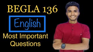 BEGLA 136  ENGLISH  IMPORTANT QUESTION PAPER  IGNOU JUNE 2023 [upl. by Ordnasil603]