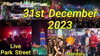 31st December 2023 Live Park Street  New Year Celebration Park Street Kolkata  LIVE 31st Night [upl. by Cirdet]