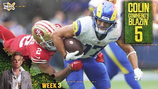 Blazin 5 Rams upset Bengals Commanders cover vs Bills Chargers first win in Week 3  THE HERD [upl. by Htial496]