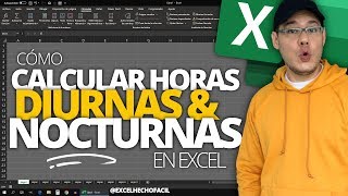 Cómo CALCULAR HORAS DIURNAS y NOCTURNAS en Excel [upl. by Kerri]