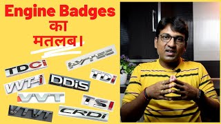 Engine Badges Meaning 🏎 DDiS CRDi VVT iVTECH TDI TSI TDCI VTVT 🚘 raviautotech [upl. by Karel]