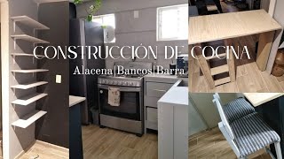 CONSTRUCCIÓN DE COCINA ✔️ALACENABANCOS BARRACOCINA 3M² [upl. by Lewie390]