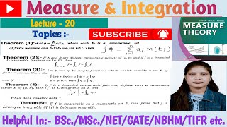 Lec20Lebesgue Integral for Bounded FunctionsGeneral Lebesgue IntegralTheorems discussionlinks👇 [upl. by Aridni]