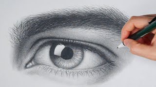 How to Draw a REALISTIC EYE [upl. by Nnyroc]