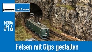 16 Meine H0ModelleisenbahnAnlage Felsen aus Gips selber gestalten [upl. by Okir]