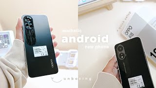 oppo a18 unboxing budget phone 🍙 aesthetic android setup  camera test [upl. by Pucida]