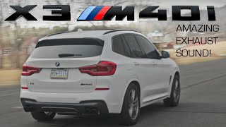 THE BEST X3X4 M40i SOUND BMW X3 M40i with Valvetronic Designs Exhaust  Stock Downpipes [upl. by Nerek]