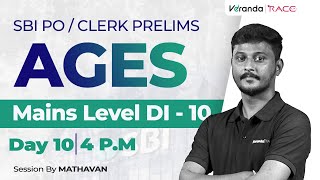 SBI POCLERK PRELIMS 2025  AGES  MAINS LEVEL DI  10  MADHAVAN [upl. by Eidac252]