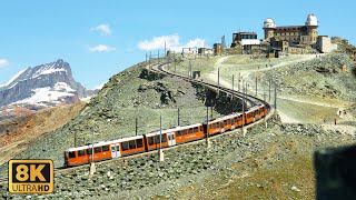 Gornergrat Bahn Zermatt The Most Scenic Train Ride in Switzerland 8K [upl. by Searby973]