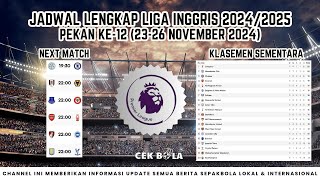 Elkan Baggot CS vs King MU Citizens vs Spurs Liverpool vs Juru Kunci Jadwal Liga Inggris Pekan 12 [upl. by Neelak]