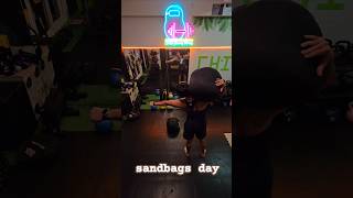 sandbags shoulder day sandbag sandbagtraining strongman strenth strenthtraining [upl. by Angid]