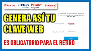 RETIRO DE AFP 2024 CLAVE WEB para el retiro de AFP genera o recupera tu clave web es obligatorio [upl. by Nimajneb]