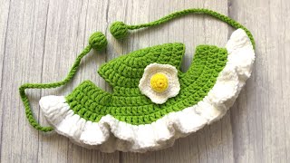 Crochet pet hat with egg flower [upl. by Ellered]