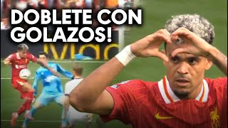 LUIS DIAZ MARCA DOS GOLES EN 3 MINUTOS CON LIVERPOOL [upl. by Annayat550]