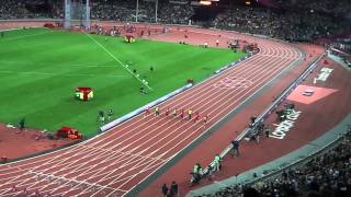 Mens 100m final  London 2012 Olympics  Usain Bolt  963 seconds [upl. by Ekoorb]