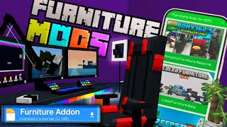 minecraft furniture mod download Mediafire link  How to download Furniture Addonmod in MinecraftPE [upl. by Ellinehc469]