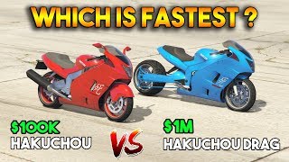 GTA 5 ONLINE  HAKUCHOU DRAG vs HAKUCHOU WHICH IS FASTEST [upl. by Yenal415]