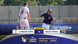 Highlights  Game 22 Chinese Taipei vs South Africa  2024 WBSC U15 Baseball World Cup [upl. by Huntlee]