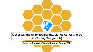 Observations of Terrestrial Exoplanet Atmospheres including Trappist1 Natasha Batalha NASA Ames [upl. by Ennaehr713]