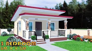 3 BEDROOM  SMALL HOUSE DESIGN IDEA  6X95M  57 SQM  SIMPLE HOUSE DESIGN [upl. by Bud117]