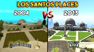 GTA 5 VS GTA SAN ANDREAS  LOS SANTOS PLACES [upl. by Elletsirhc]